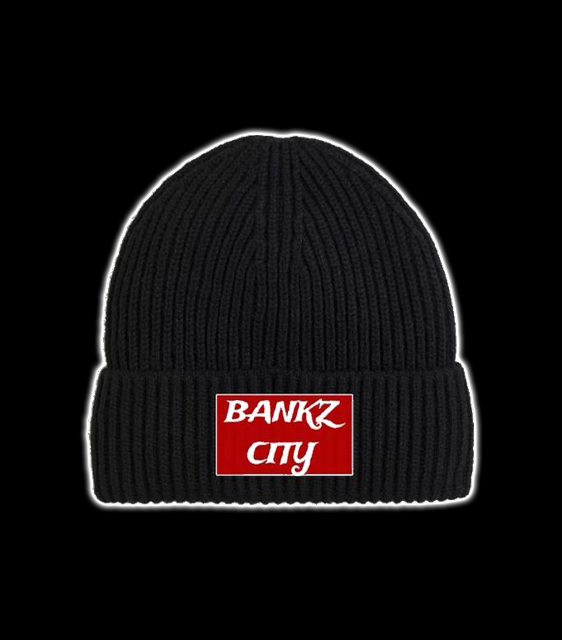 Bankz City Red Patch Logo Beanie